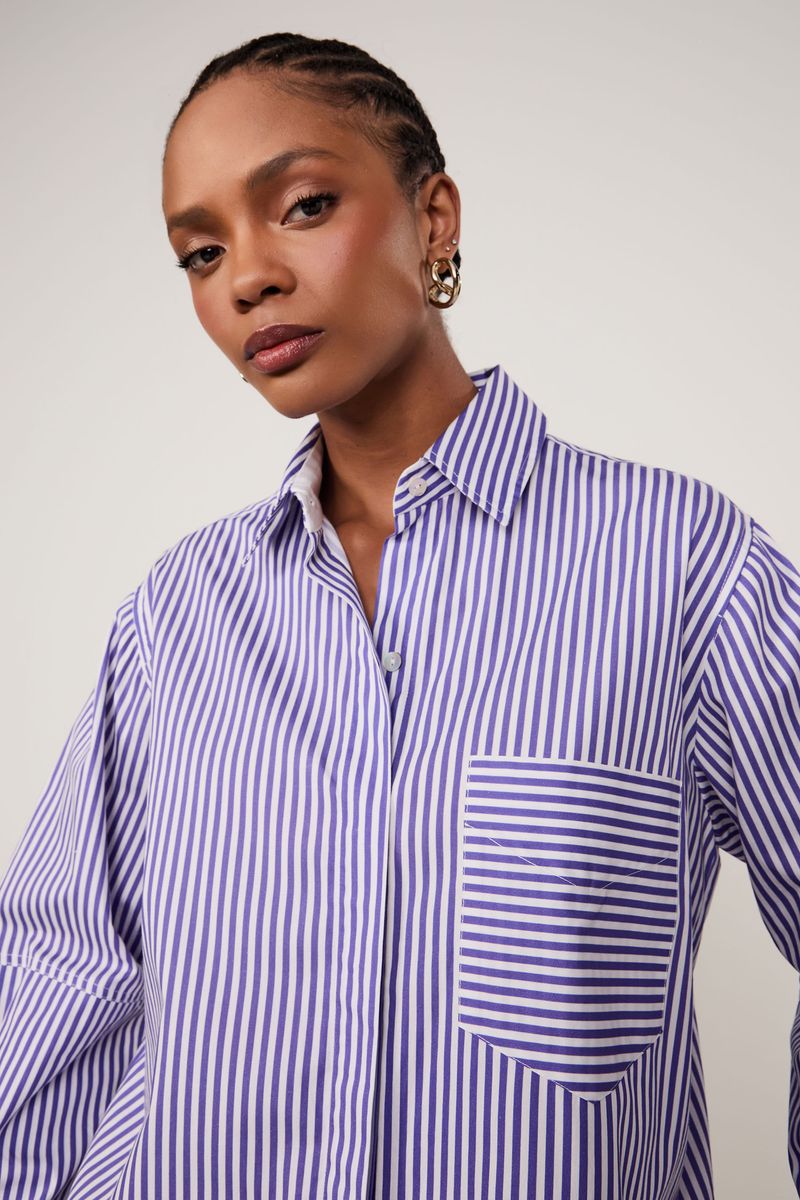 Camisa De Tricoline Punho Duplo