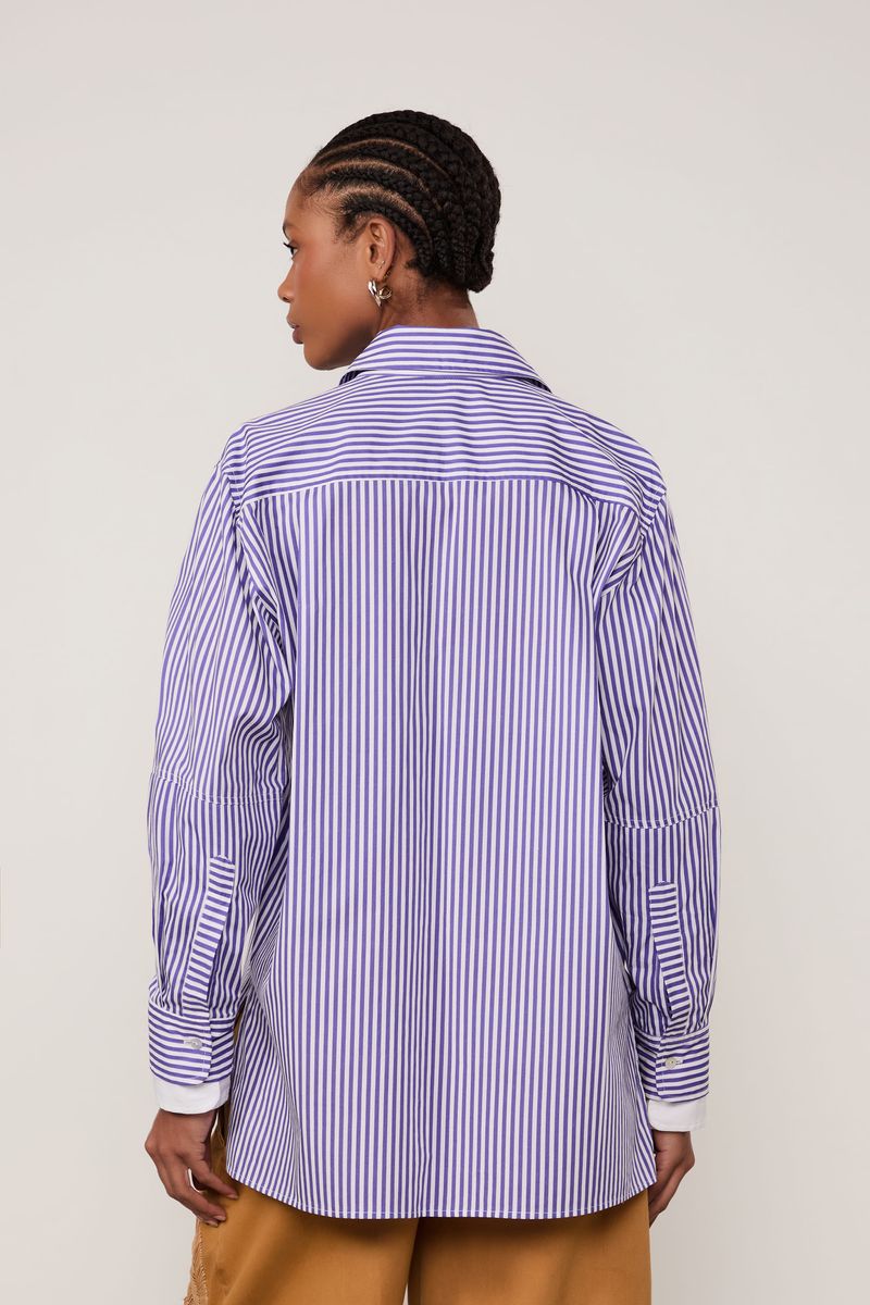 Camisa De Tricoline Punho Duplo