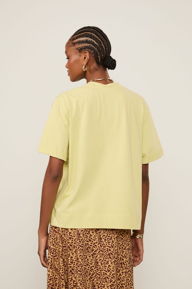 T-Shirt De Malha Verde Lavada
