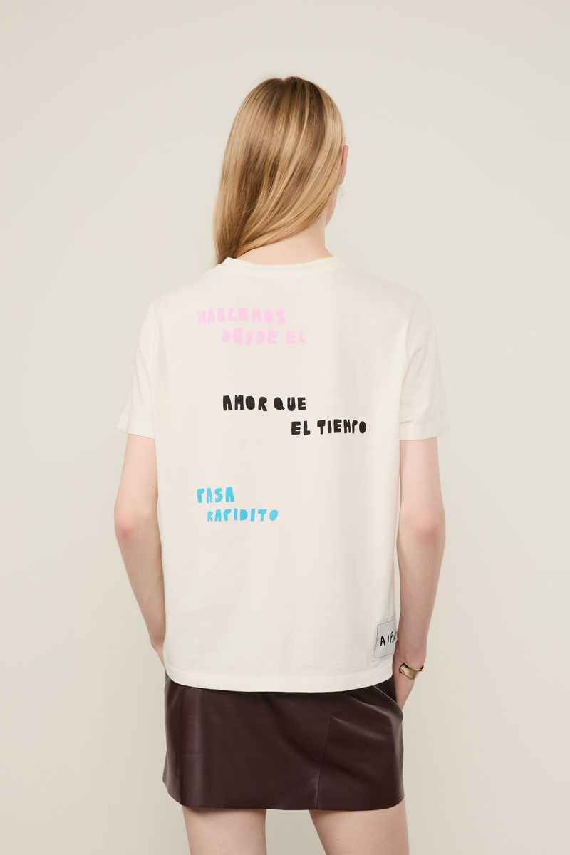 T-Shirt De Malha Cartaz Amor Aip Arte