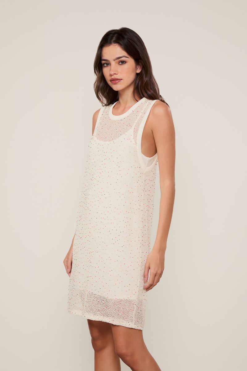 Vestido De Tricot Com Micanga