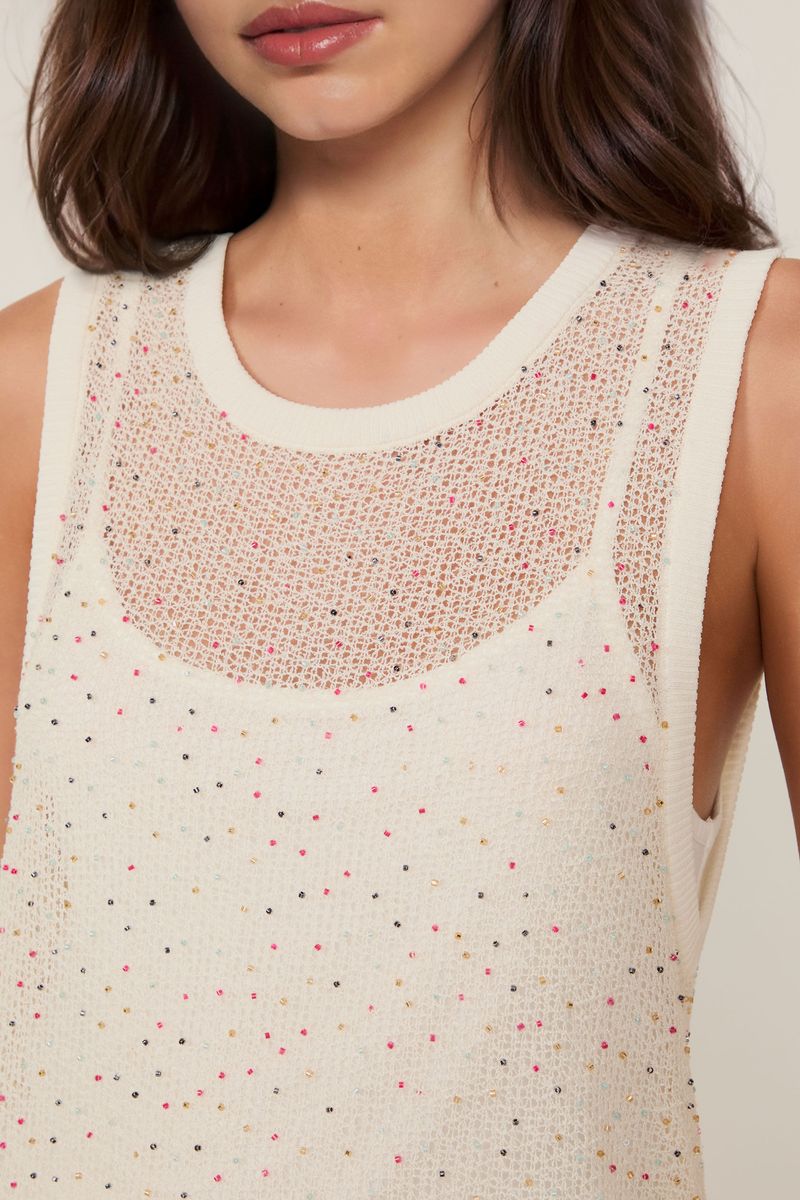 Vestido De Tricot Com Micanga