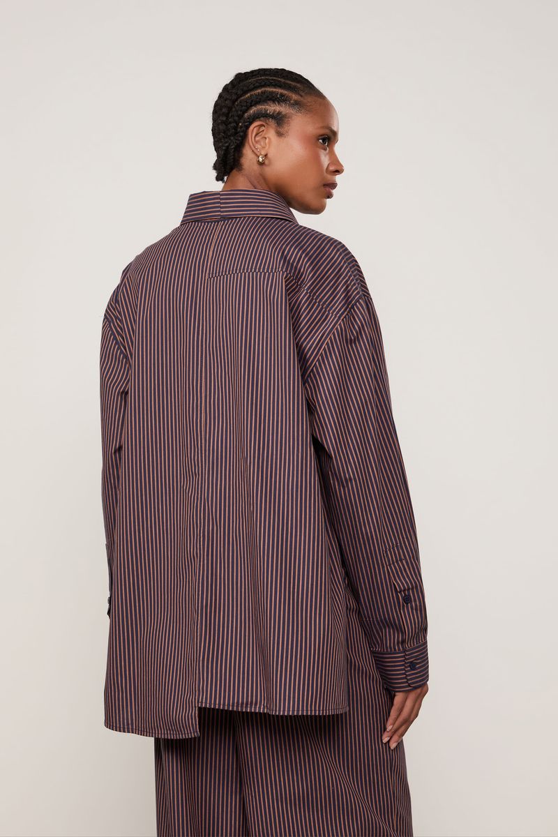 Camisa Nara Listras Brick