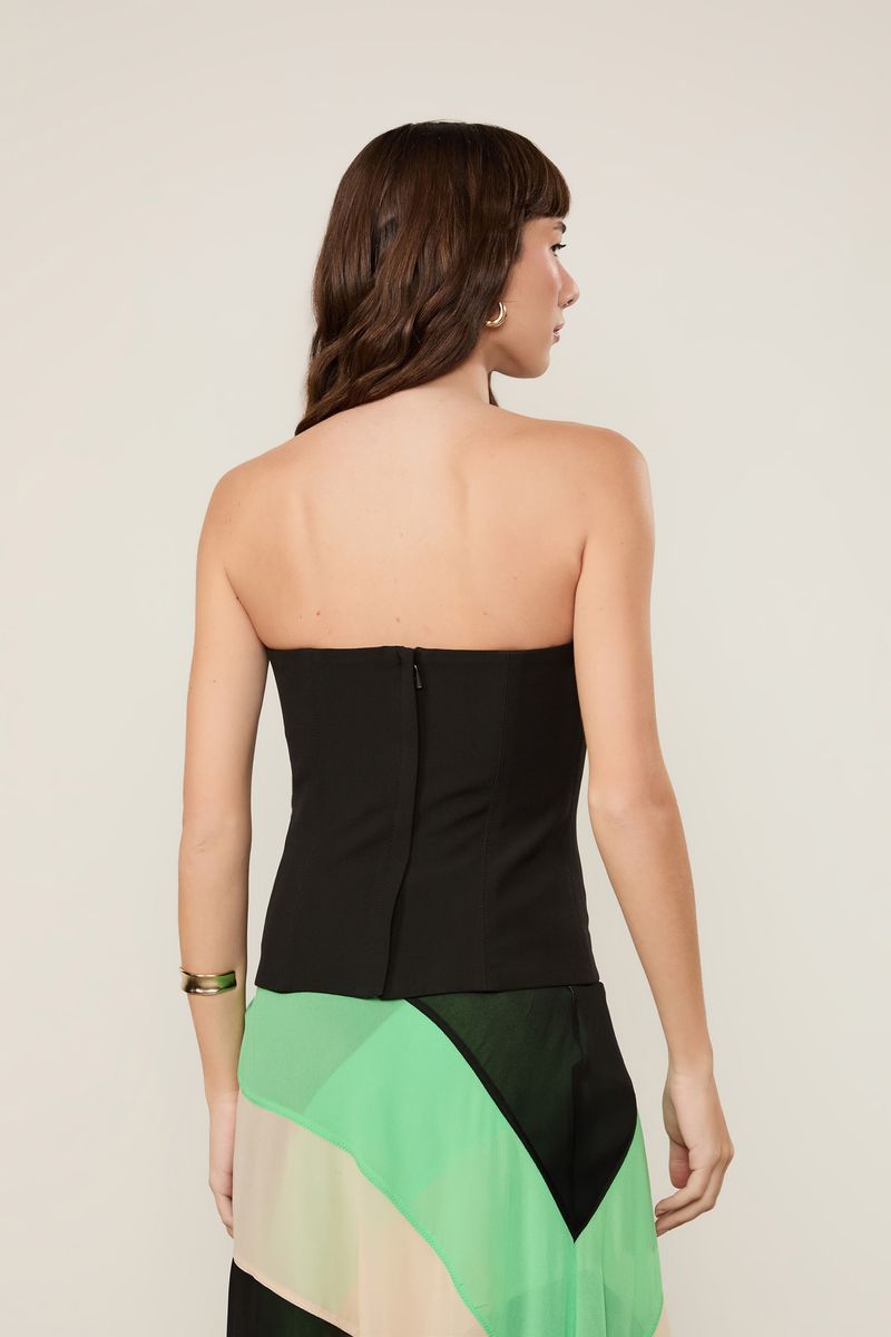 Top De Crepe Justo Preto