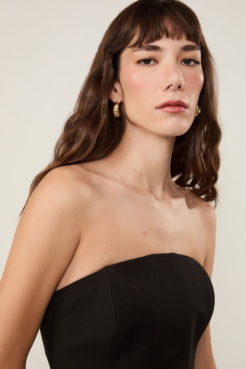 Top De Crepe Justo Preto