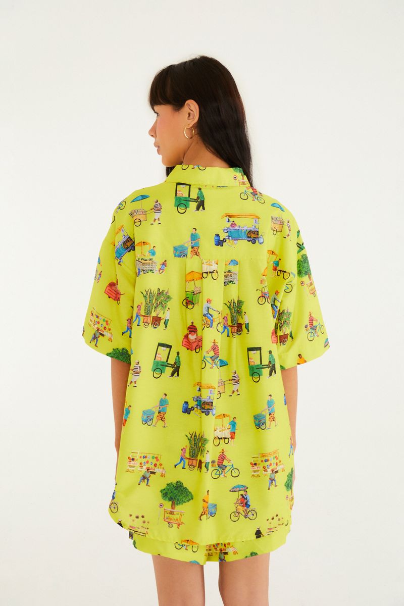 Camisa Uni Estampada Vidas Sobre Rodas