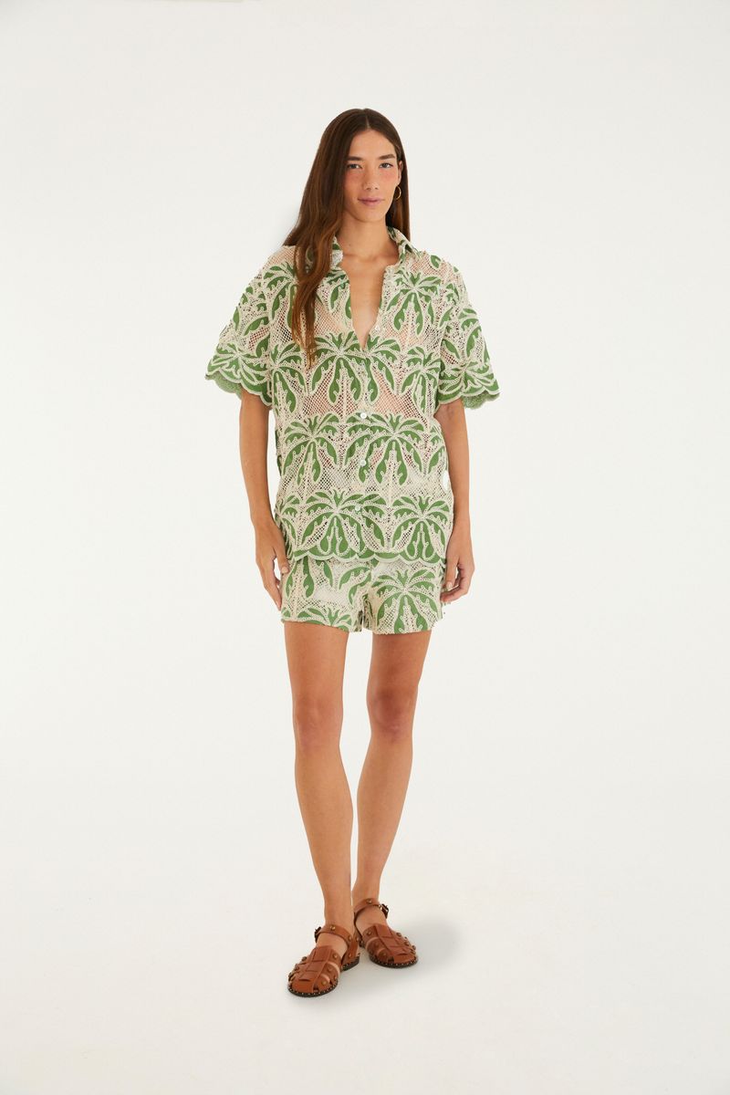 Camisa Artesanal Flor De Cacto