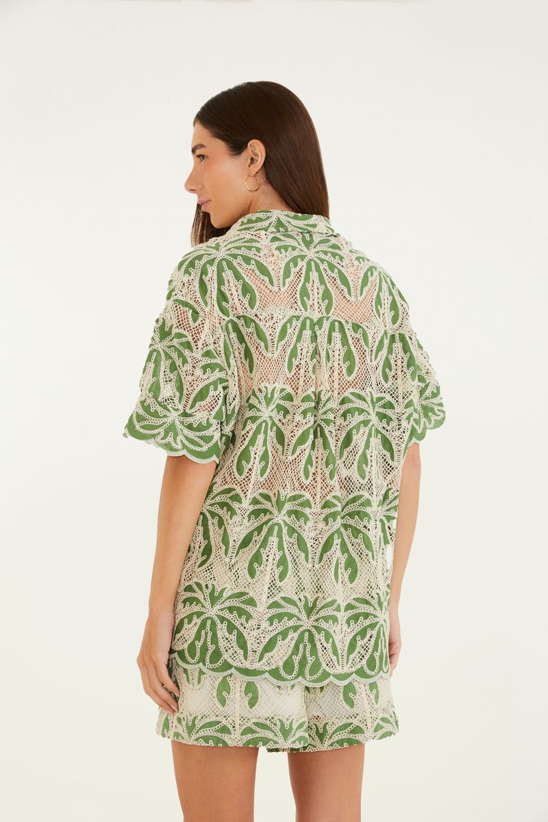 Camisa Artesanal Flor De Cacto