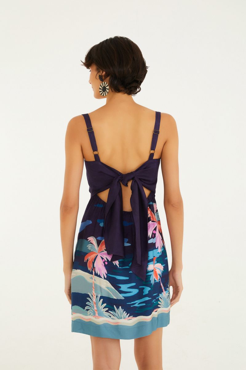 Vestido Curto Estampado Luar