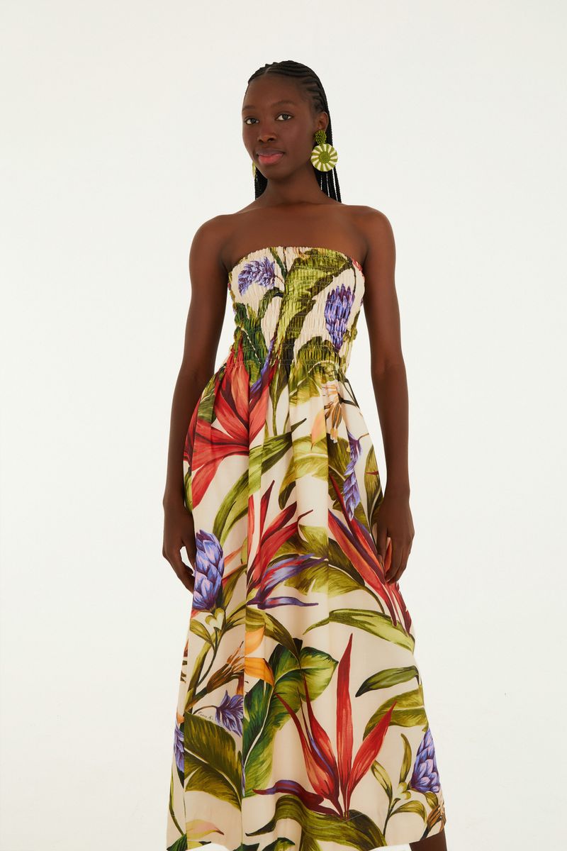 Vestido Midi Estampado Florarte
