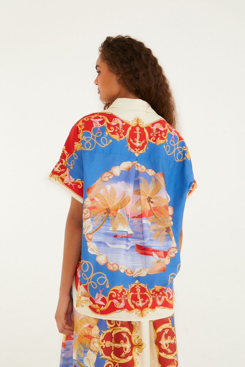 Camisa Estampada Realeza Do Mar