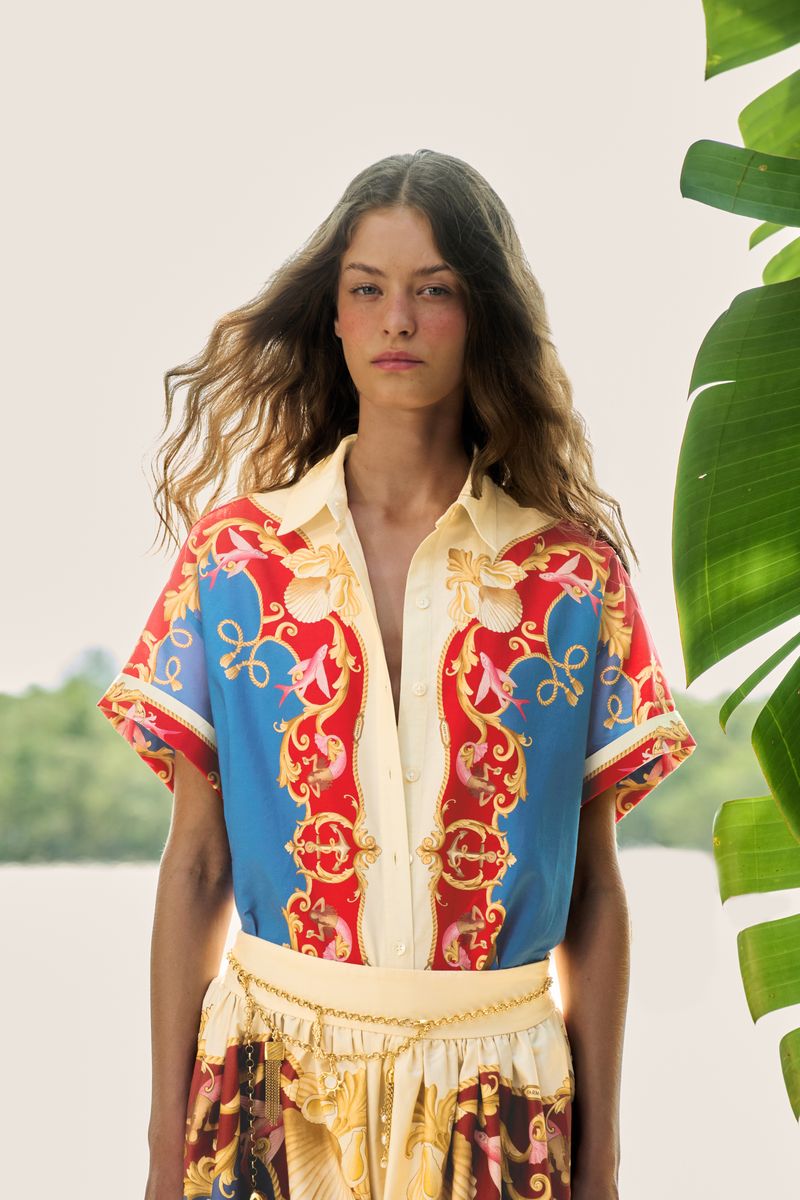 Camisa Estampada Realeza Do Mar