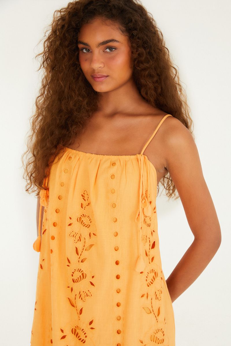Vestido Bordado Artesanal Flores