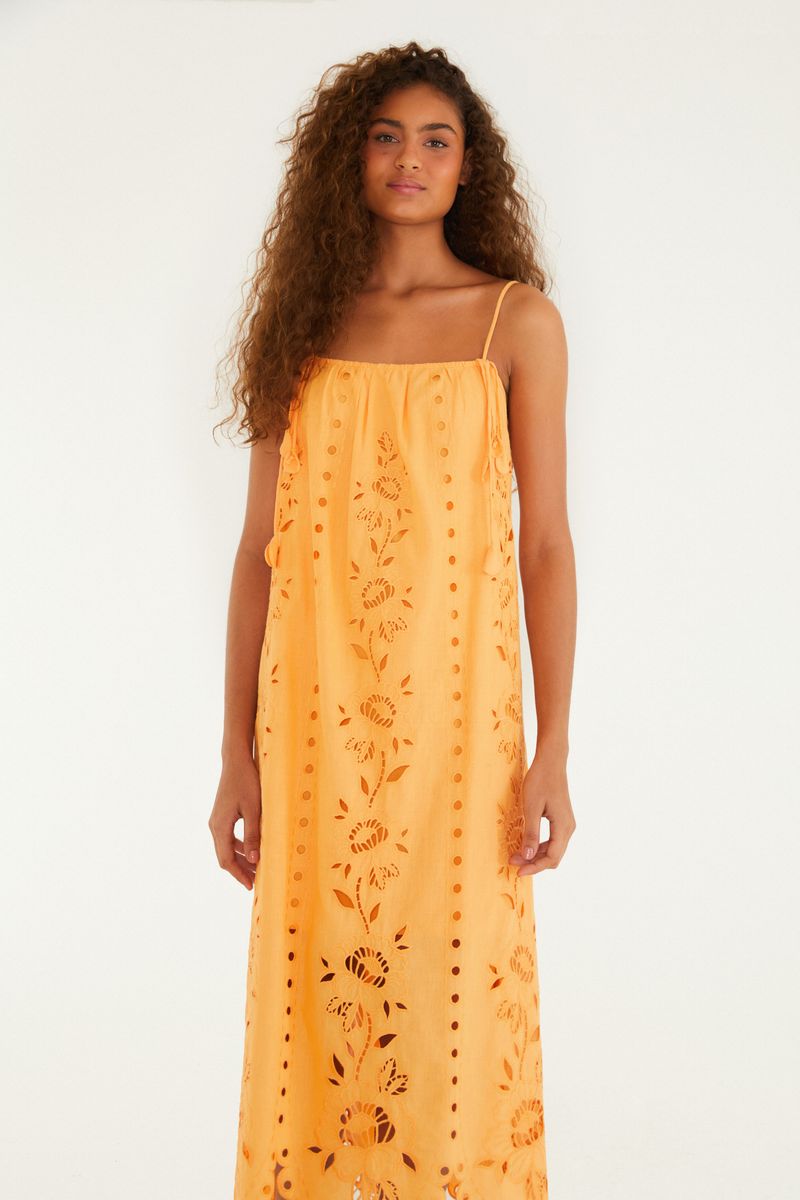 Vestido Bordado Artesanal Flores