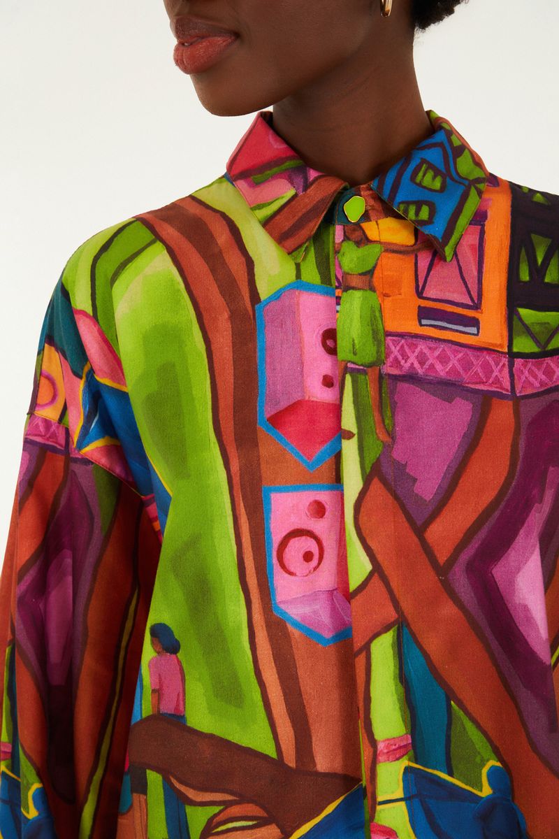 Camisa Estampada Tropical Sound System
