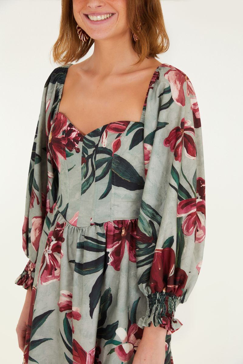 Vestido Curto Estampado Lineia