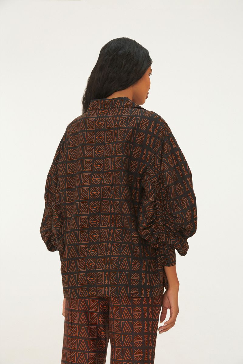 Camisa Estampada Tipográfico Amazônia