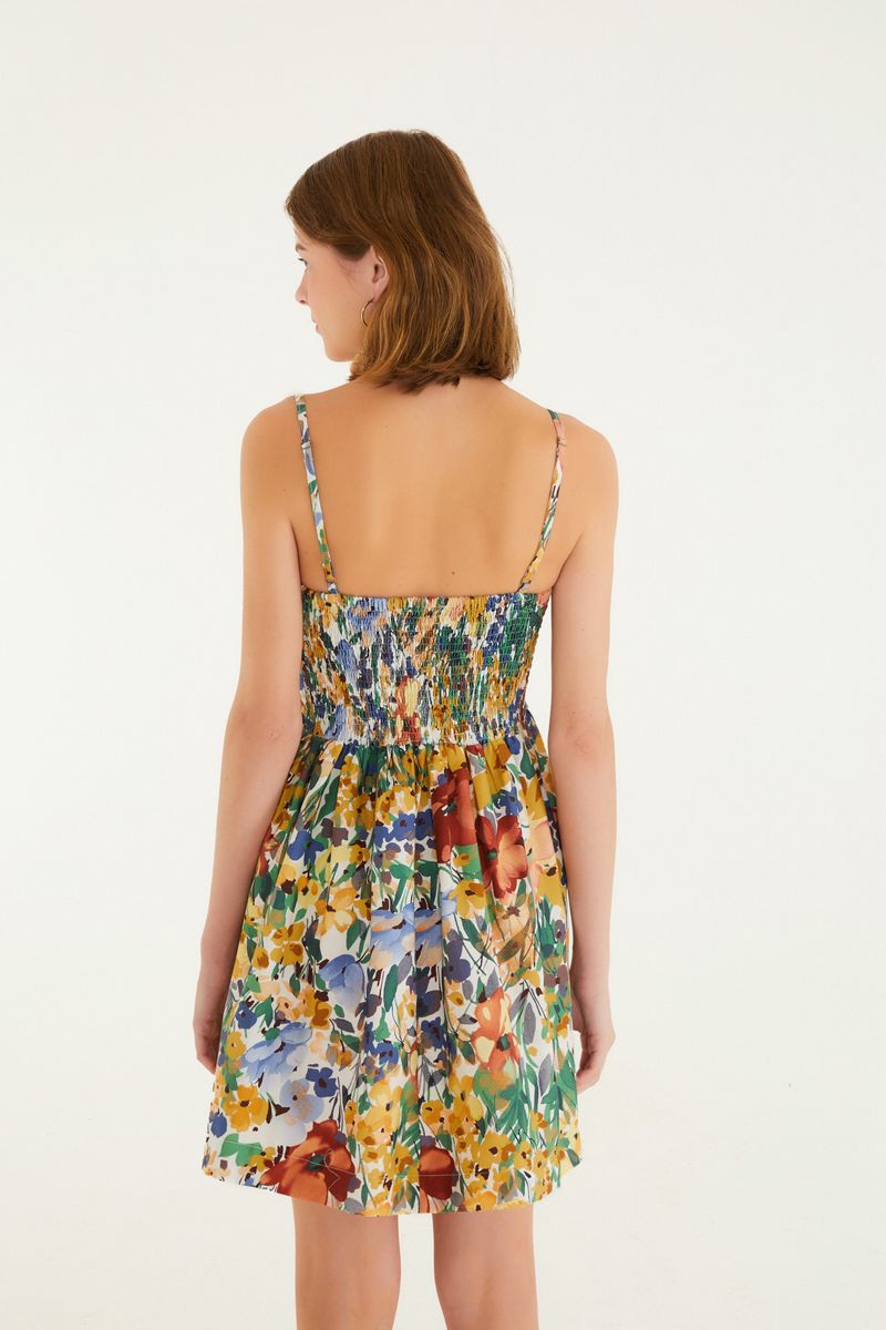 Vestido Curto Estampado Camponesa