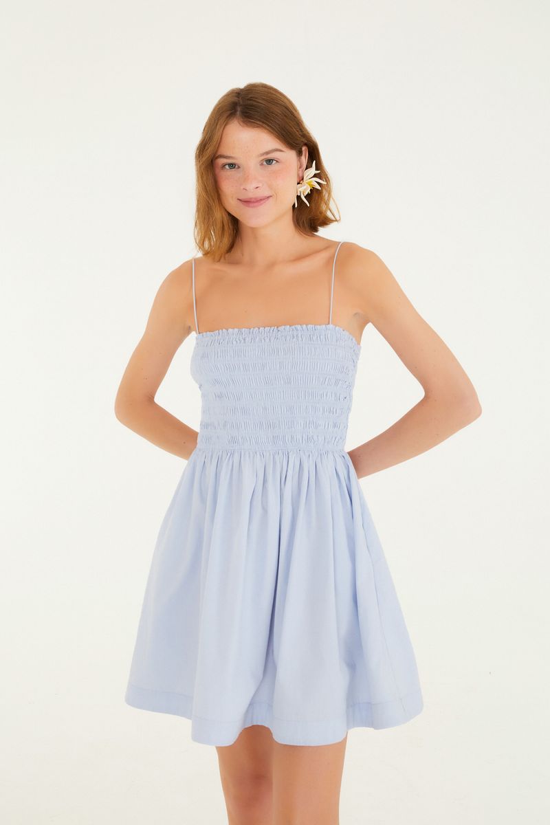 Vestido Curto Lastex Alcinhas