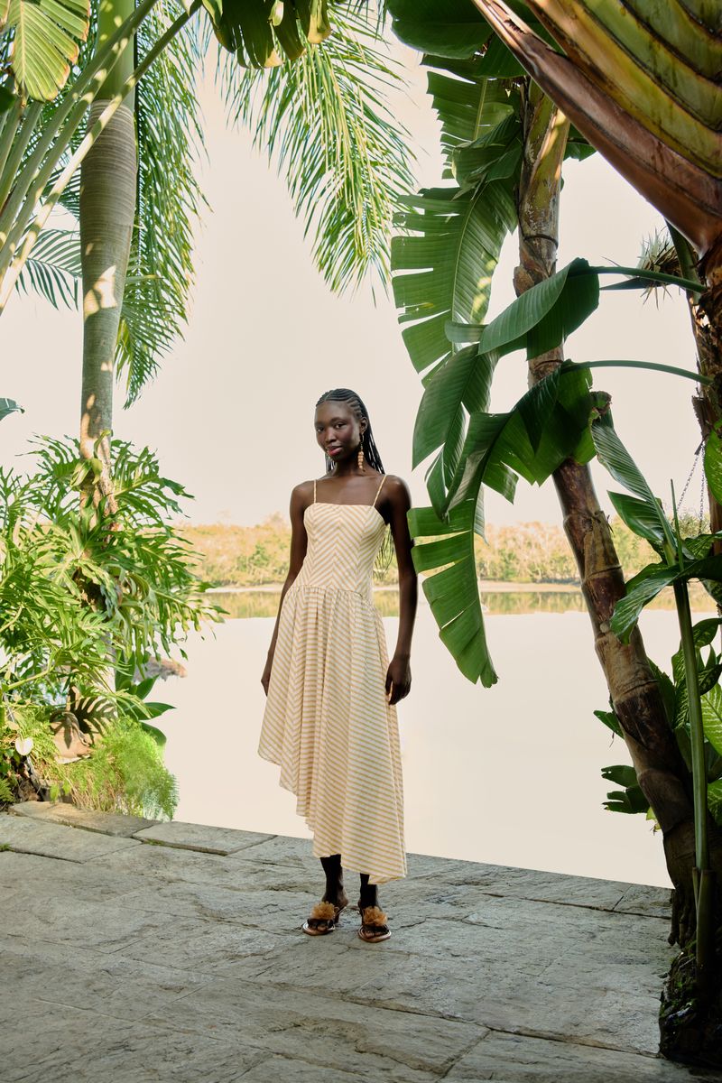 Vestido Alcinhas Listra Tropical