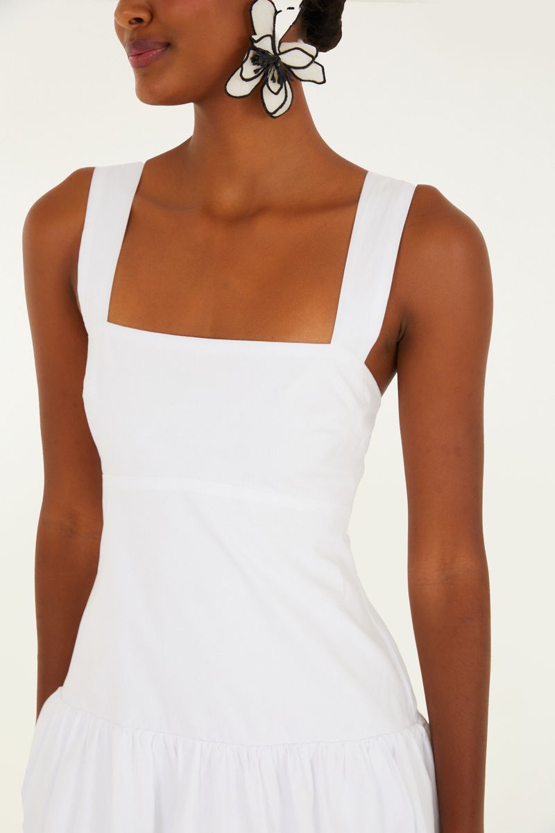 Vestido Curto Frente Única Balonê Alças