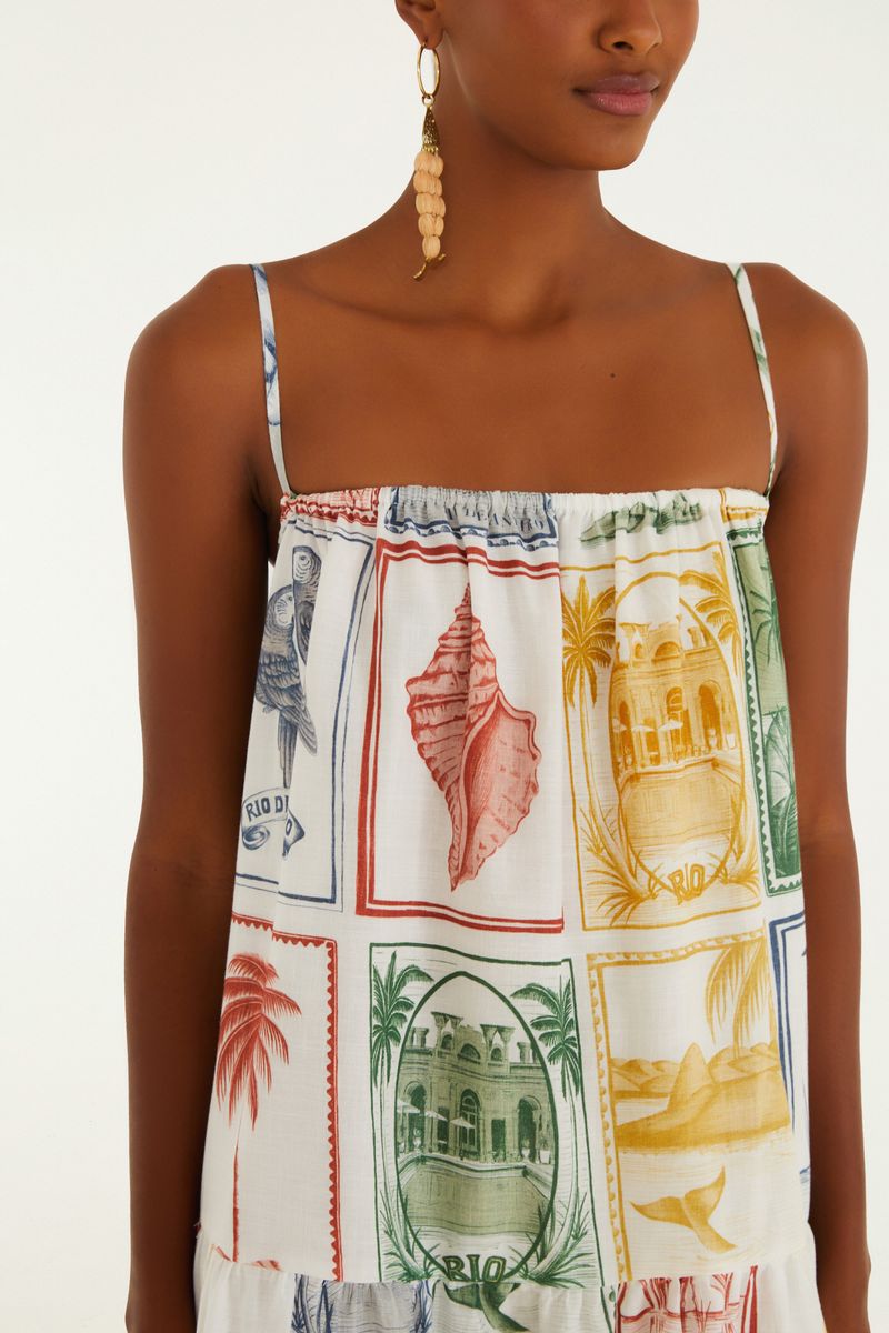 Vestido Estampado Brasil Vintage