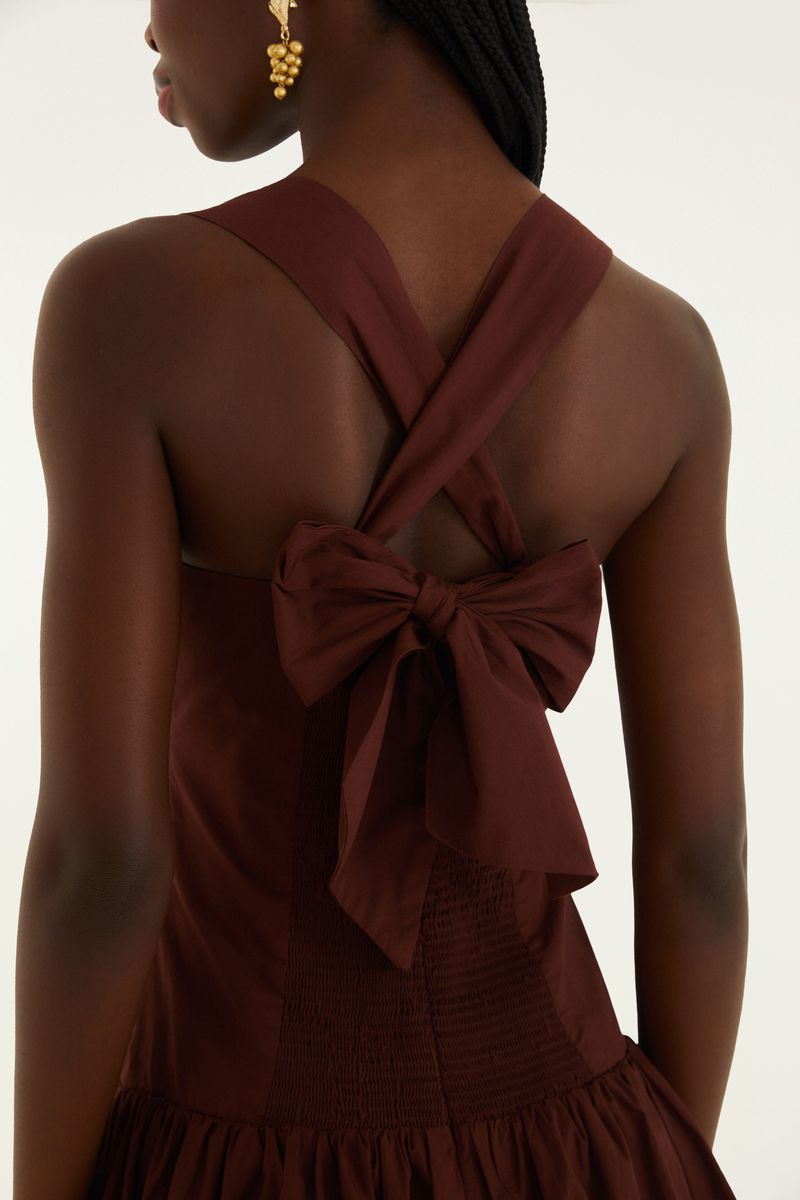 Vestido Curto Frente Única Balonê Alças