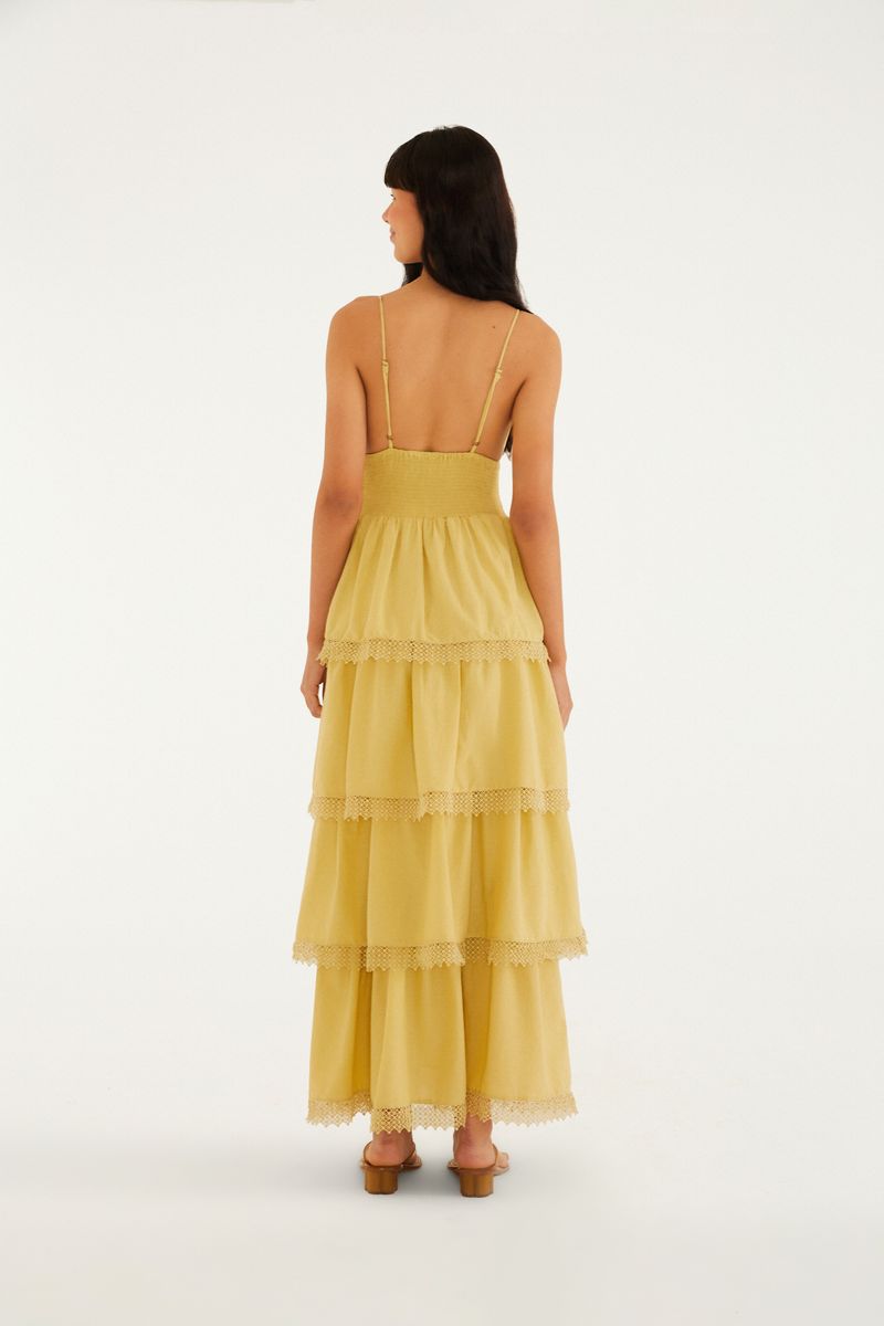 Vestido Artesanal Romântico Babados