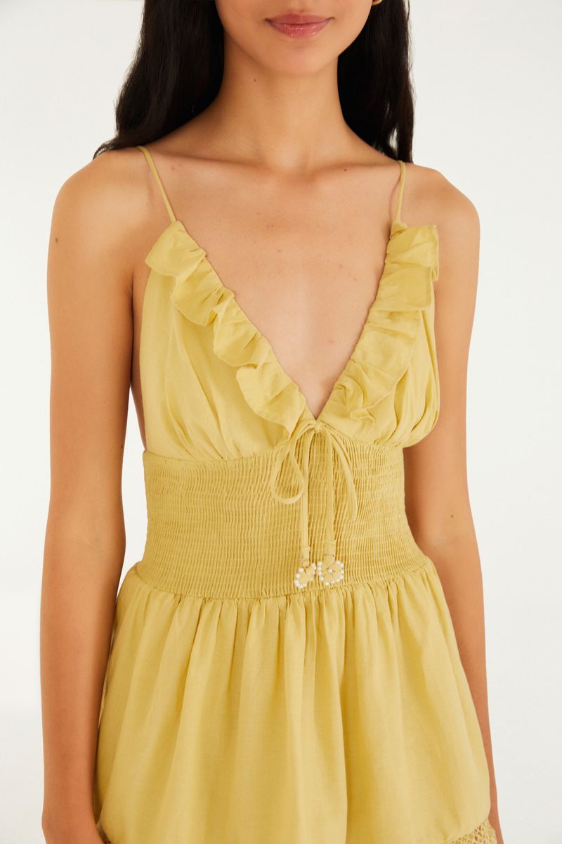 Vestido Artesanal Romântico Babados