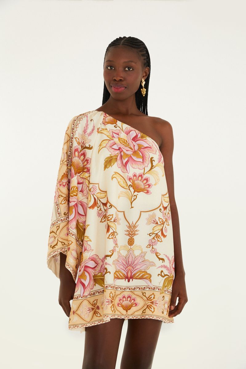 Vestido Curto Estampado Jardim Majestoso