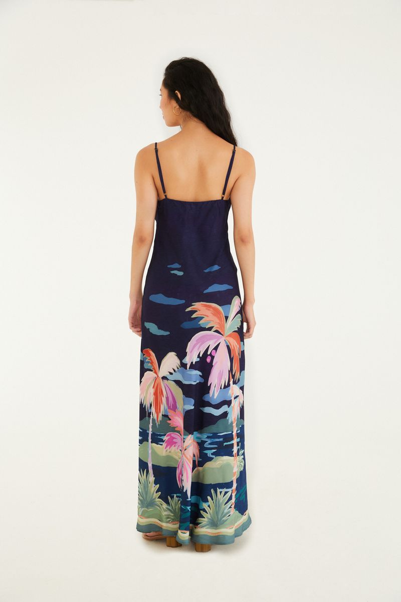 Vestido Cropped Estampado Luar