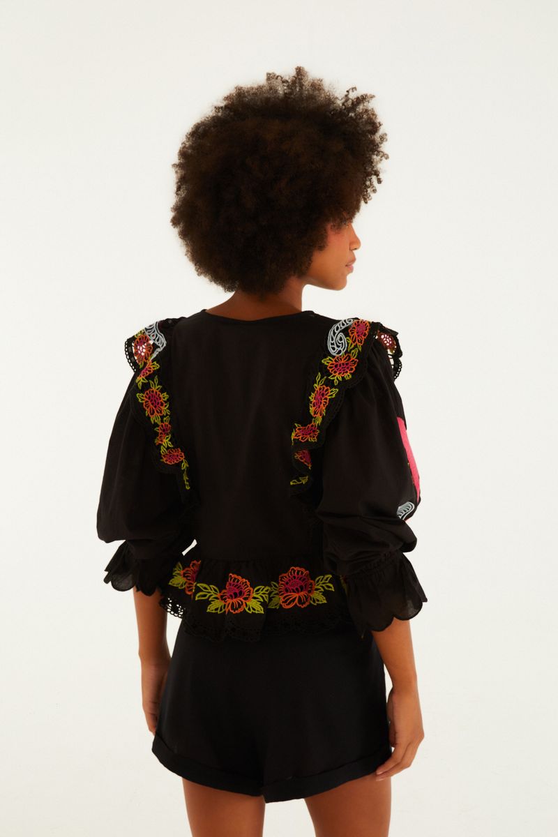 Blusa Bata Richelieu Mujeres y Flores