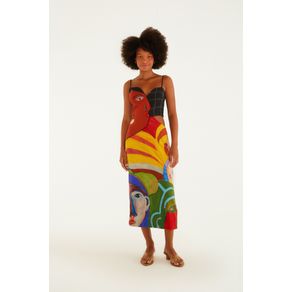 Vestido Cropped Estampado Café Pop Ana Leovy