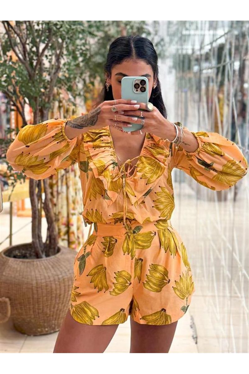 Bata Estampada Banana Prata