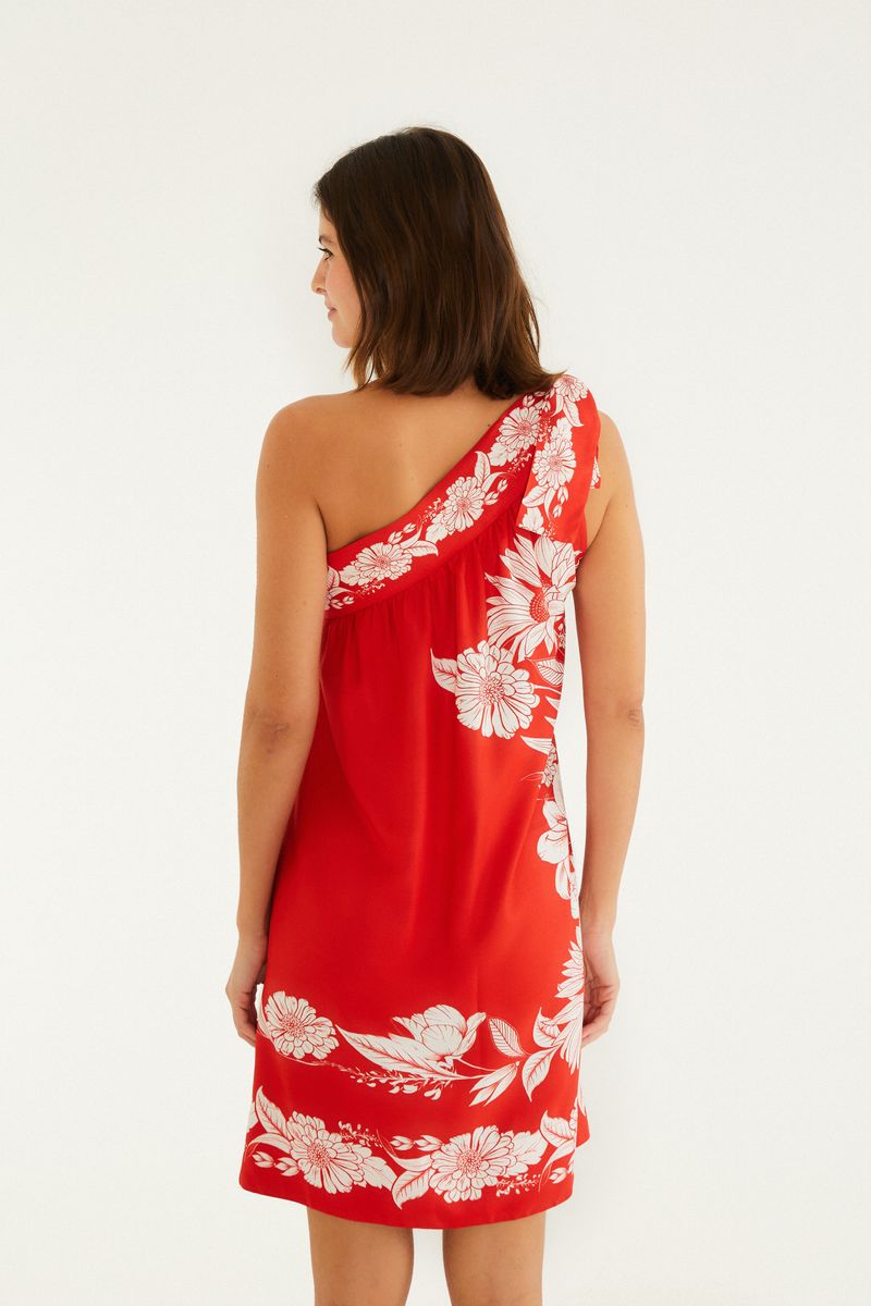 Vestido Curto Alça Estampado Domitila