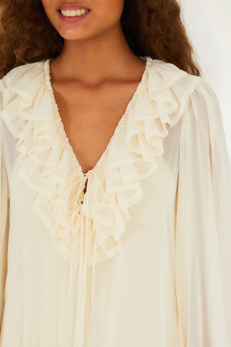 Vestido Babado Mangas