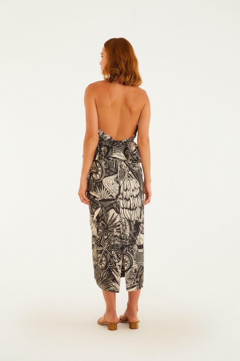 Vestido Midi Estampado Pb Ruta