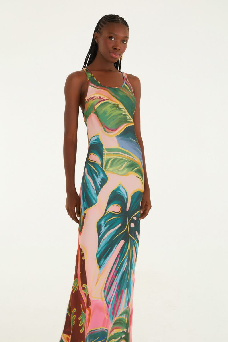 Vestido Enviesado Piscina Tropical
