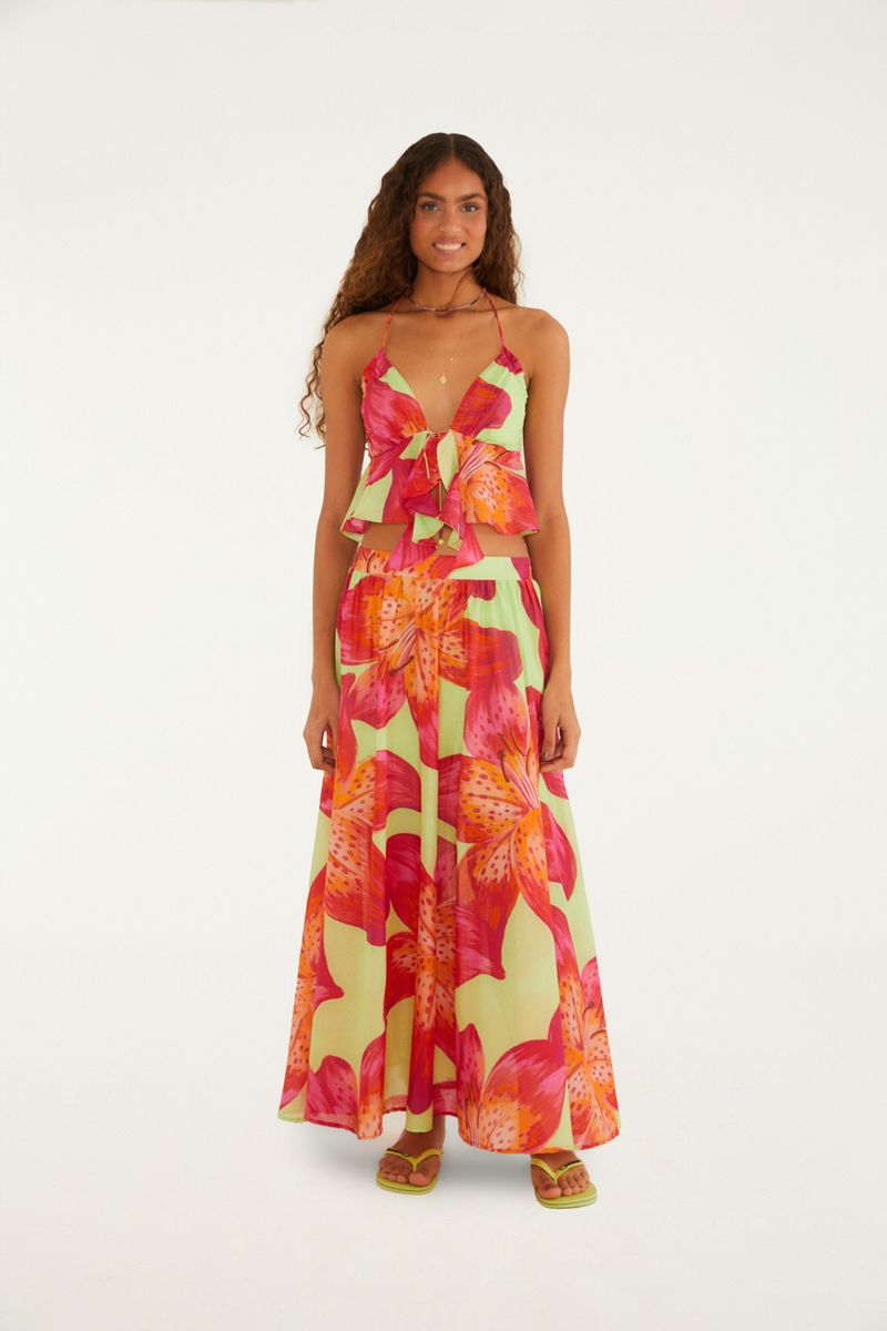 Blusa Estampada Lírio Tropical