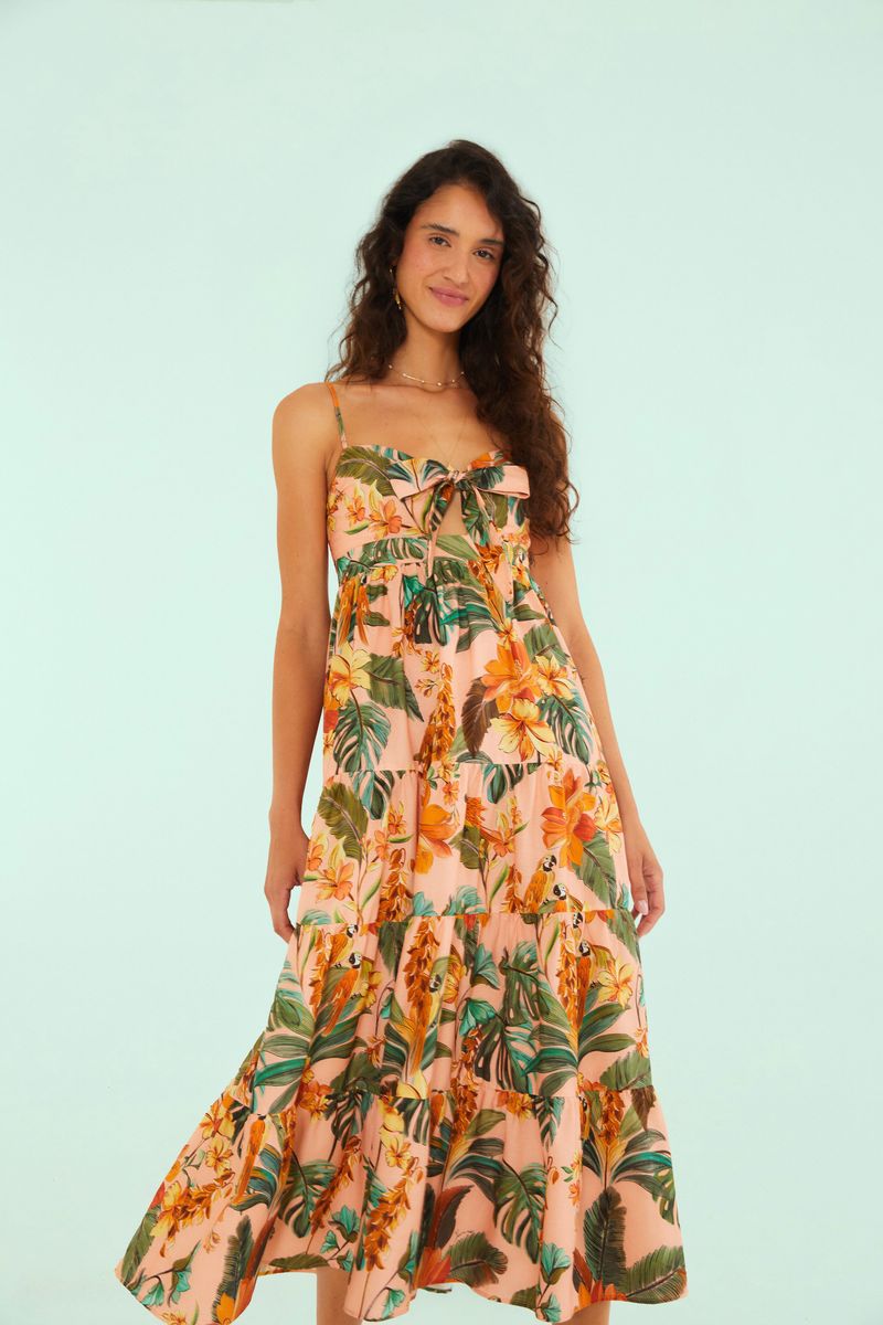 Vestido Marias Estampado Canto Dos Pássaros