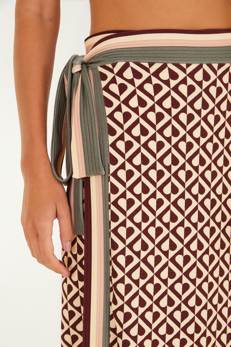 Saia Midi Estampada Amore