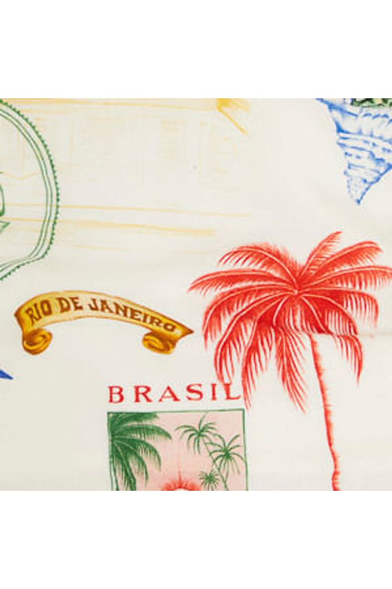 Vestido Curto Estampado Tropical Vintage