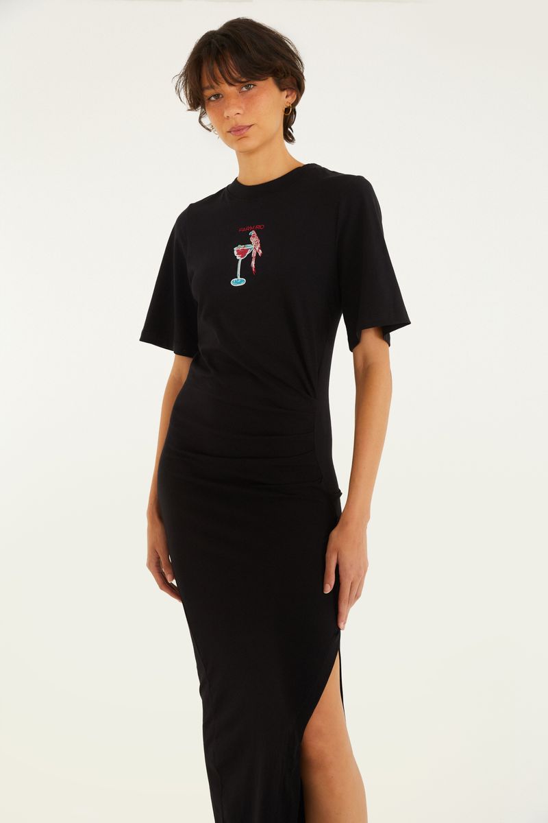 Vestido Cropped Drink Pintado
