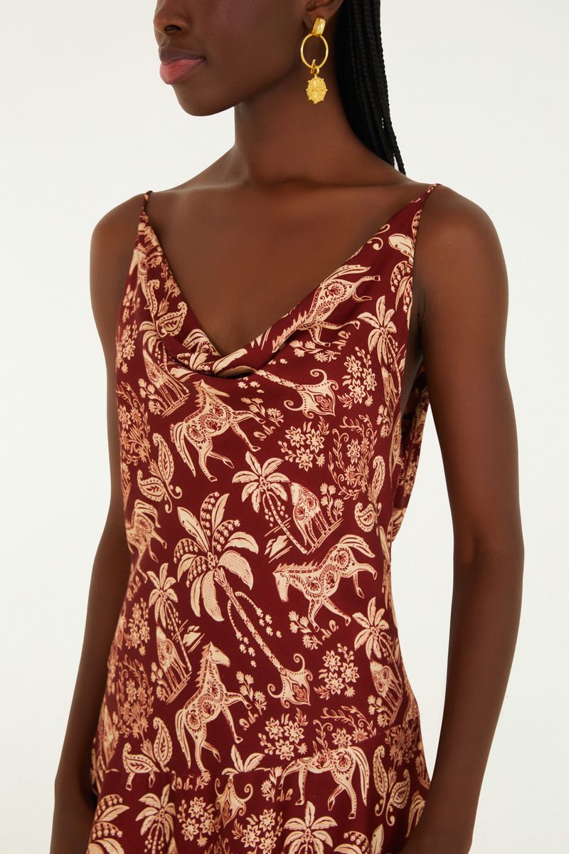 Vestido Curto Estampado Haras