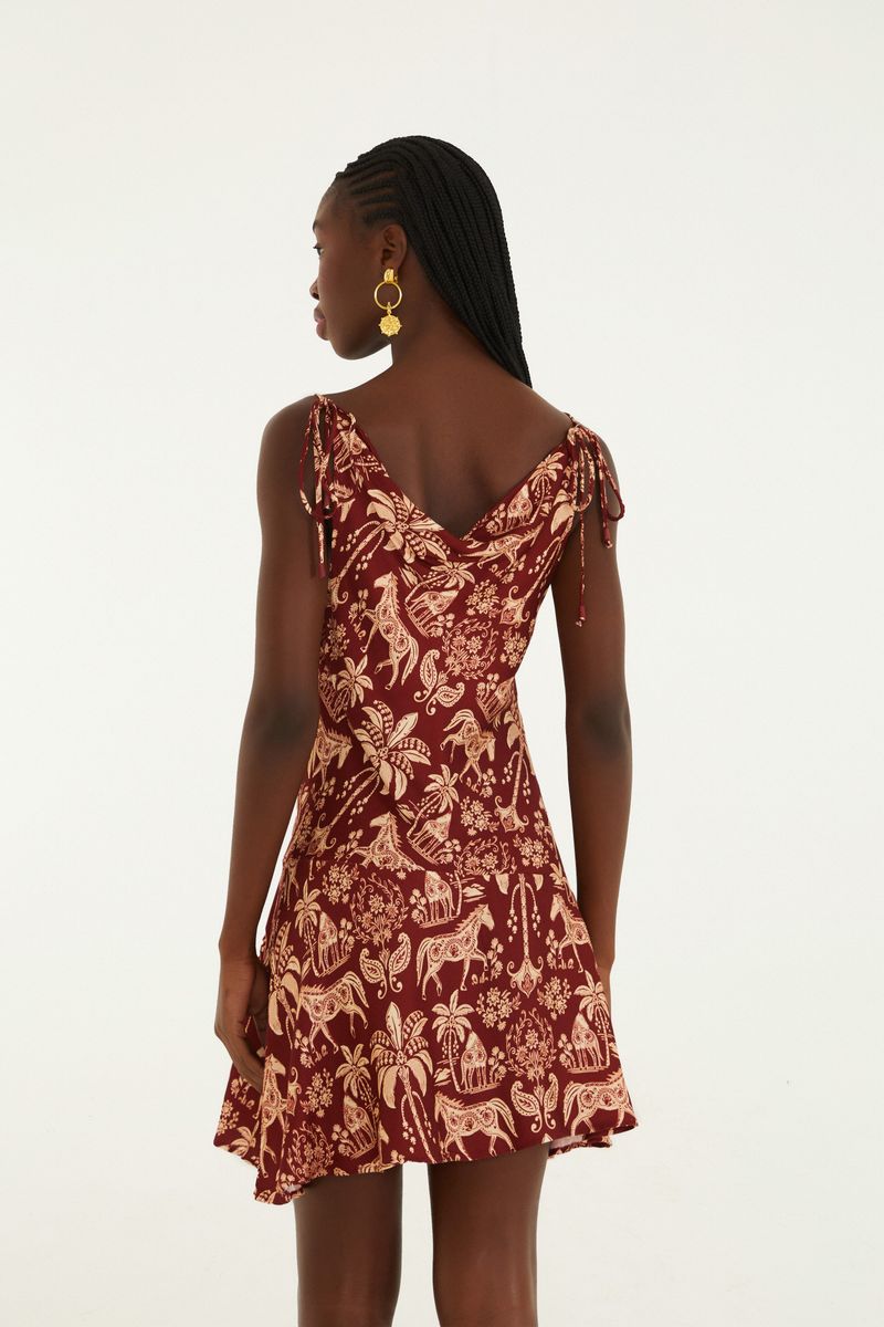Vestido Curto Estampado Haras