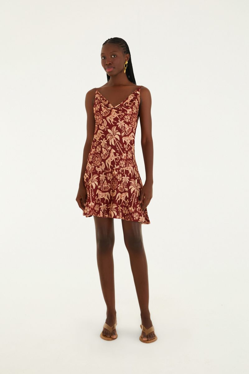 Vestido Curto Estampado Haras