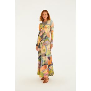 Vestido Cropped Estampado Multidão
