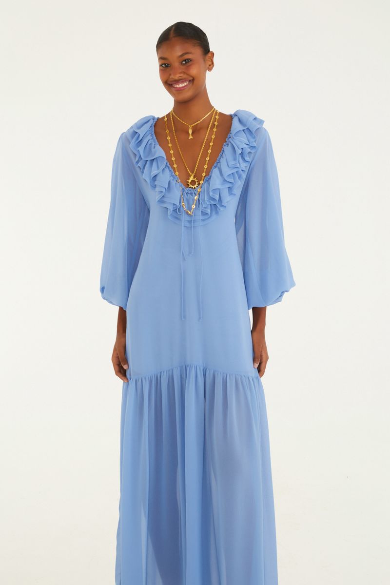 Vestido Babado Mangas