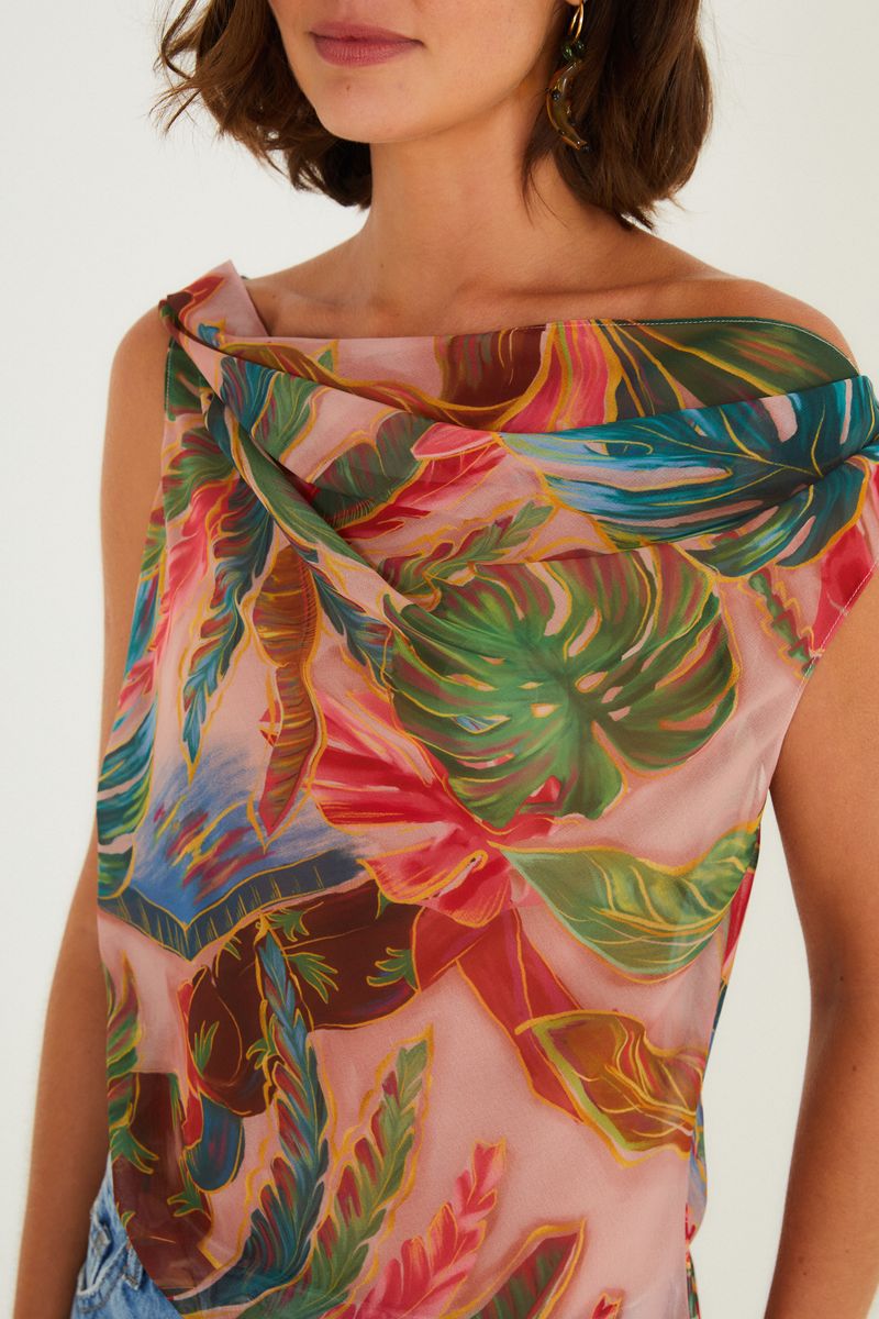 Blusa Estampada Piscina Tropical