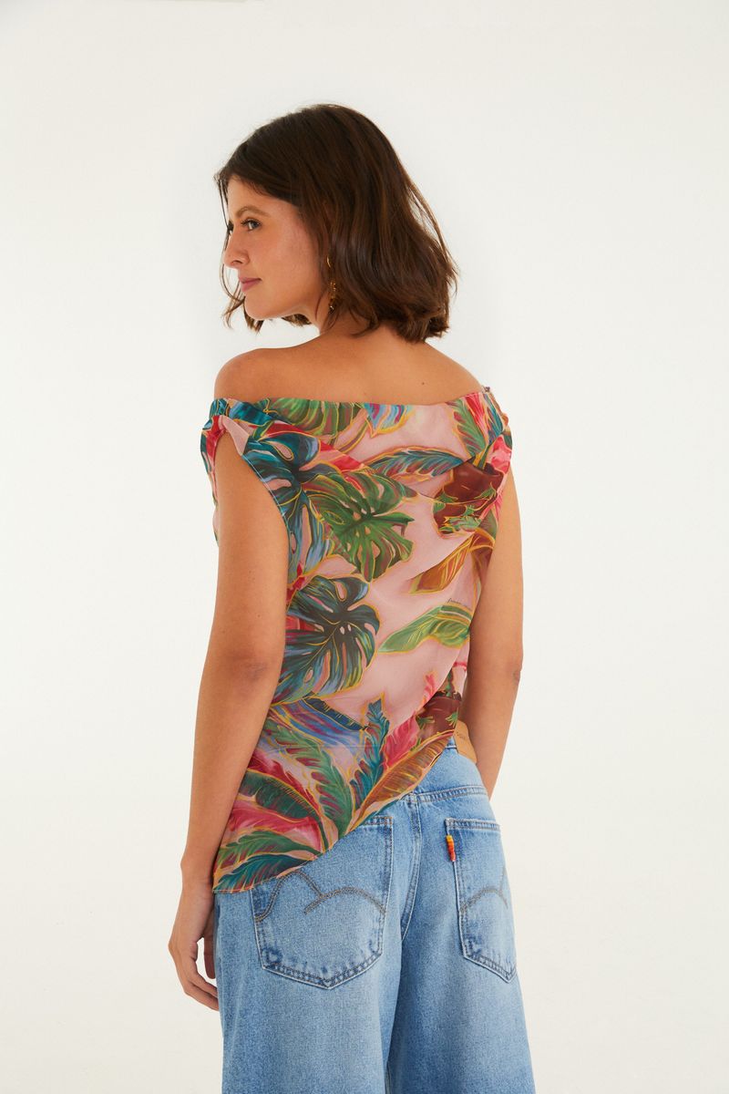 Blusa Estampada Piscina Tropical